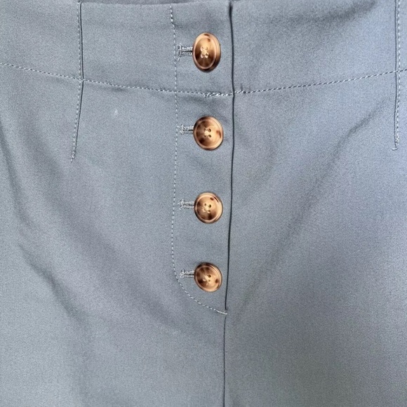 Loft Button Front High Waist Wide Leg Blue Pants Size 10 NWT $74.50 - Picture 9 of 13